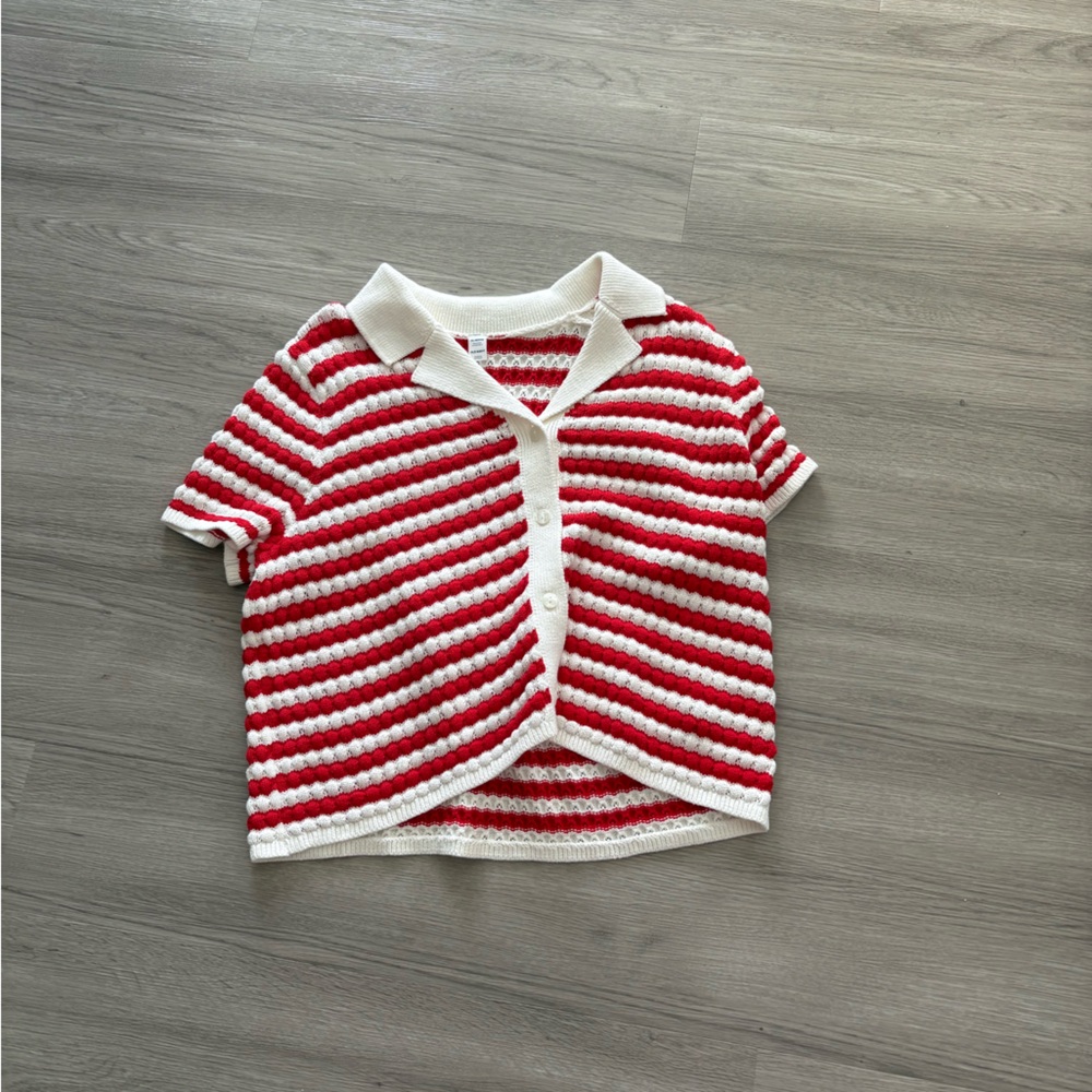 Old Navy Red and White Striped Top